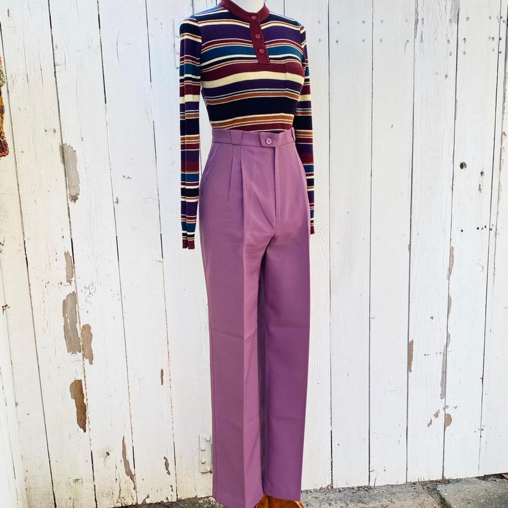 SOLD Condor Lilac Center Creased Trousers - Picture 2 of 8